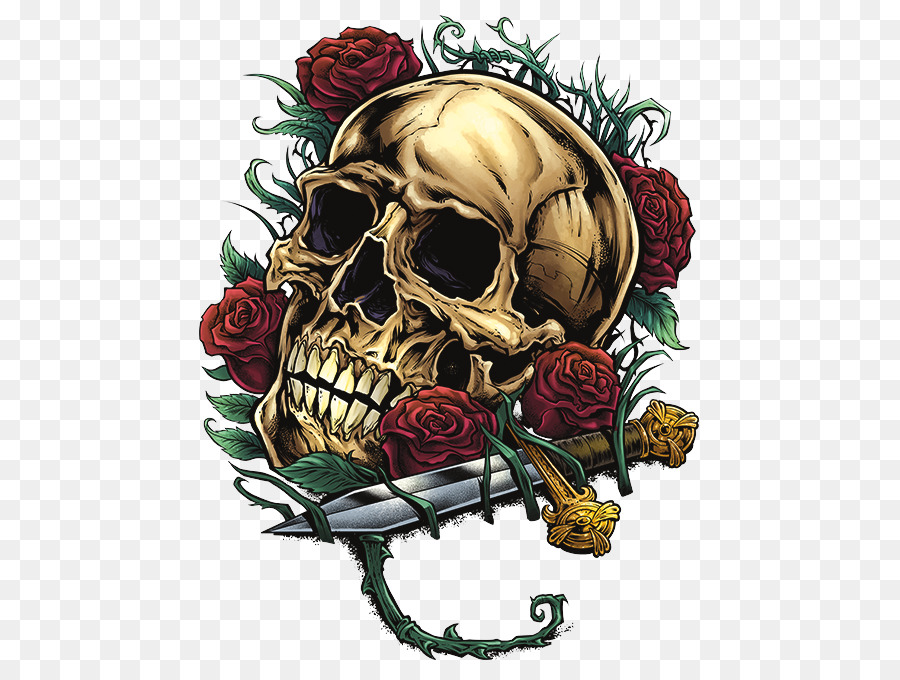 TOTENKOPF-Symbolik Rose Calvaria Bone - Schädel