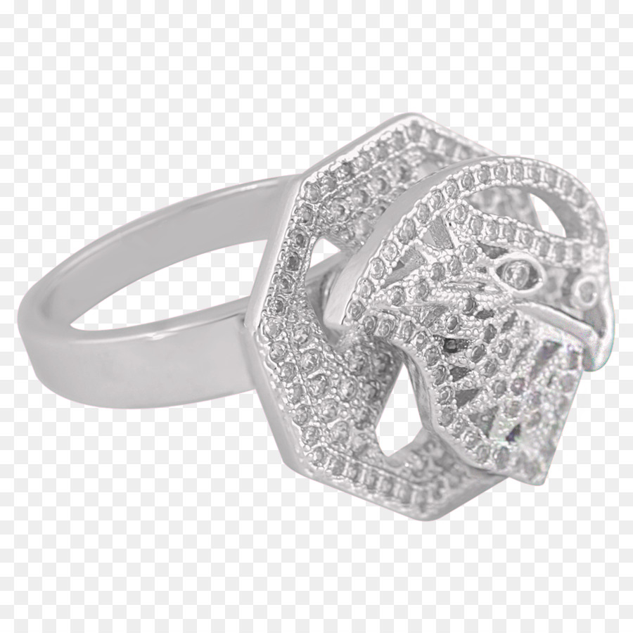Ring Silber Zirkonia Piercing Schmuck Platin - Ring