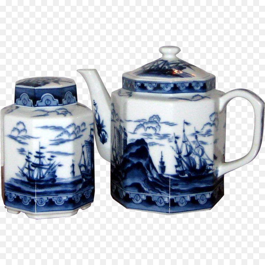 Brocca in Ceramica Blu e bianco ceramica Tazza Teiera - teiera