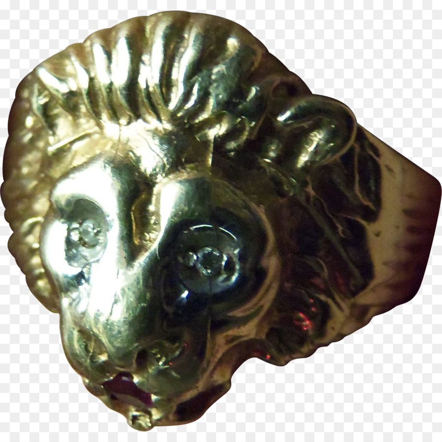Farbige gold-Ring Lion Karat - Löwe Kopf