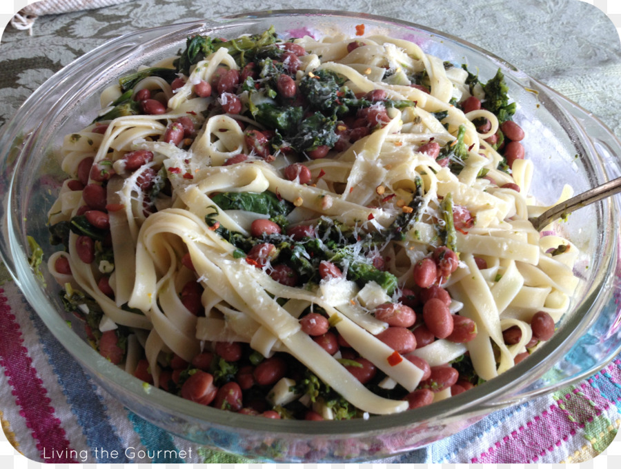 Mì ống với salad Spaghetti puttanesca ăn Chay Capellini - bông cải xanh