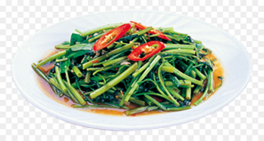 Namul chinesische Küche Wasser Spinat, Shrimps-paste unter Rühren braten - pflanzliche