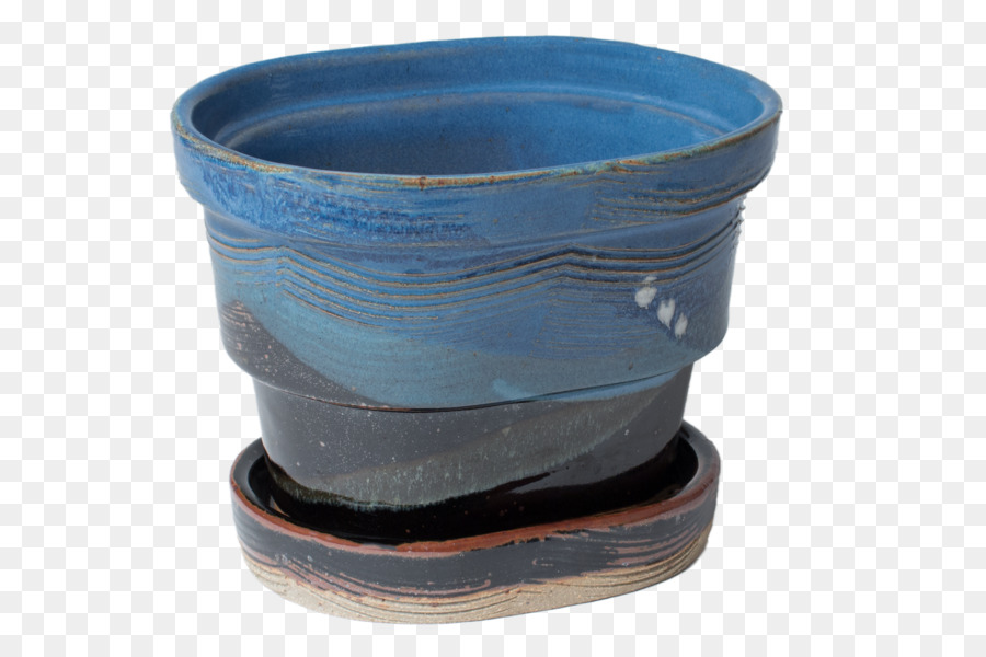 Blumentopf Keramik-Kunststoff-Kobalt blau - Fach