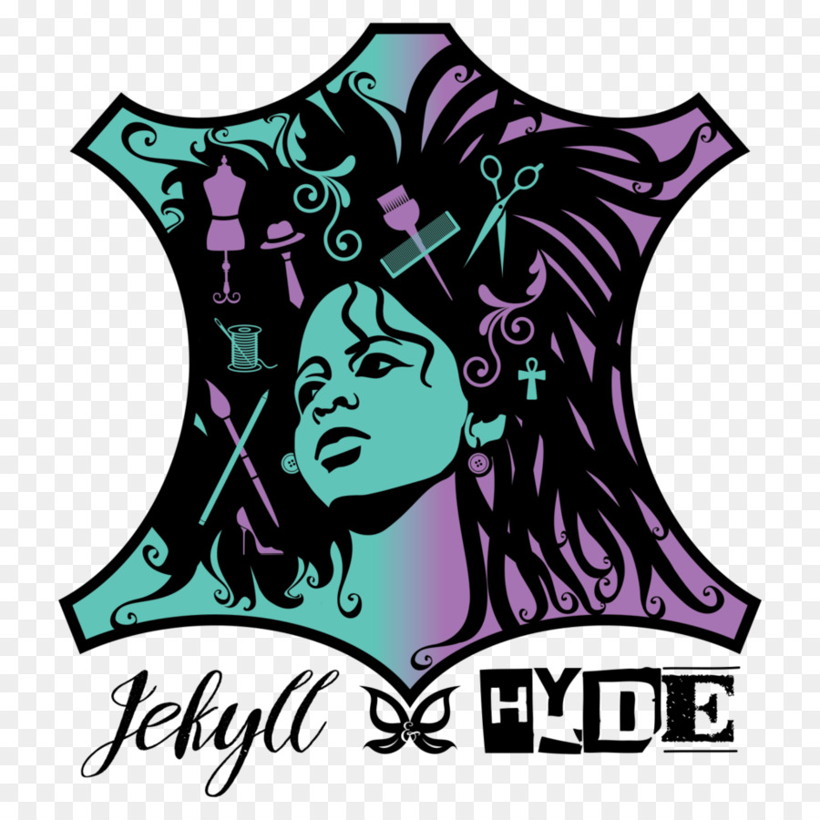 Seltsame Fall des Dr Jekyll und Mr Hyde Jekyll & Hyde Transformation Salon-Grafik Designer-Logo - Hippies