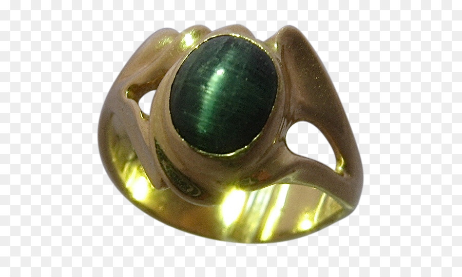 Emerald Indicolite Turmalin-Katzenauge Ring - Smaragd