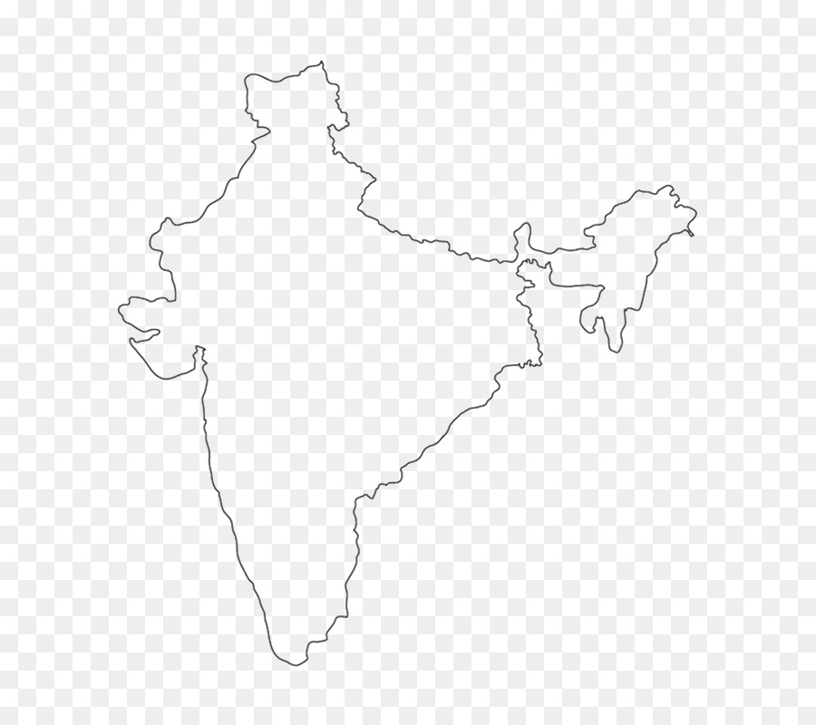 Karte Indien, Linie, art H&M Tier - Anzeigen