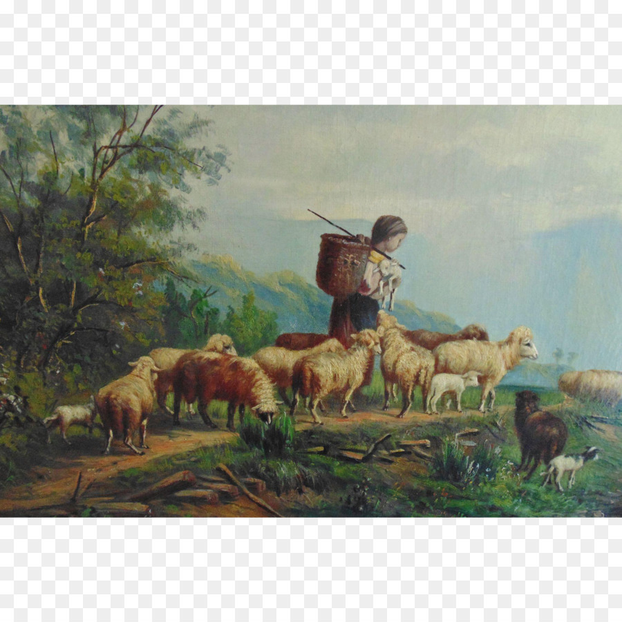 Schafen Die Junge Hirtin Malerei Rinder - Schafe