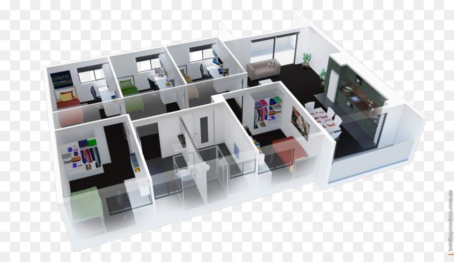 Grundriss 3D Grundriss Schlafzimmer - Haus