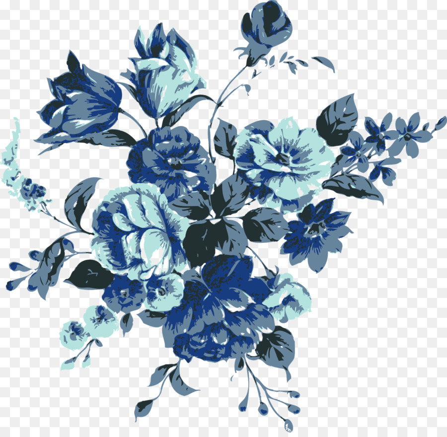 Blu Fiore disegno Floreale - fiore