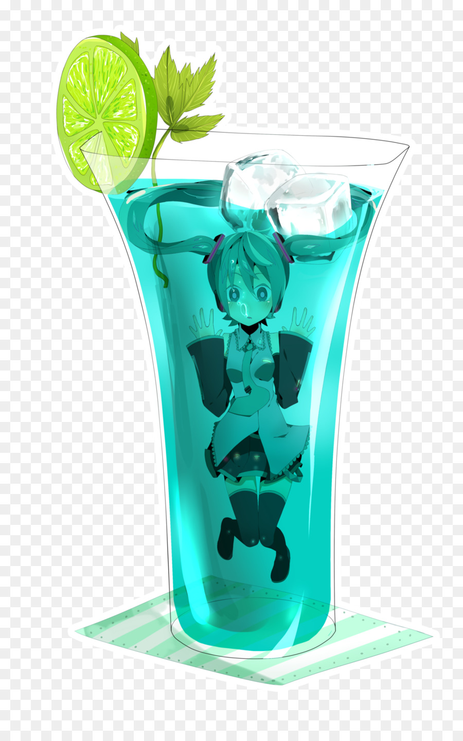 Màu xanh Hawaii Cocktail Đầm màu Xanh, nước uống Không cồn Gió Biển - cocktail