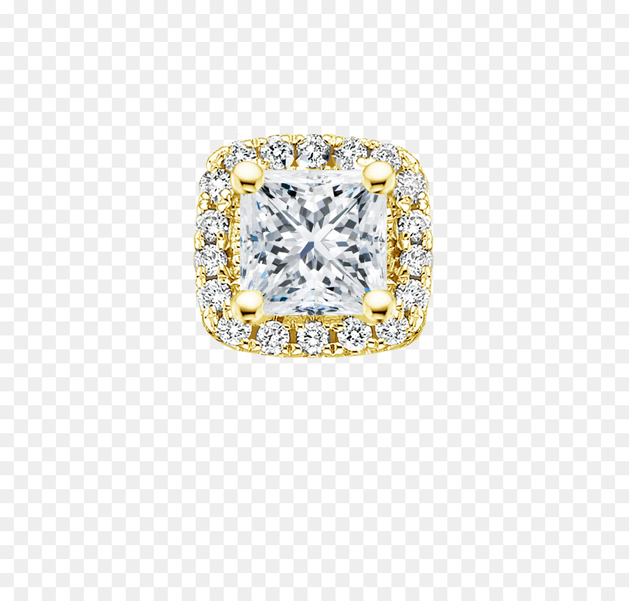Taglio Princess anello di Fidanzamento con Diamante in Oro - francese 75