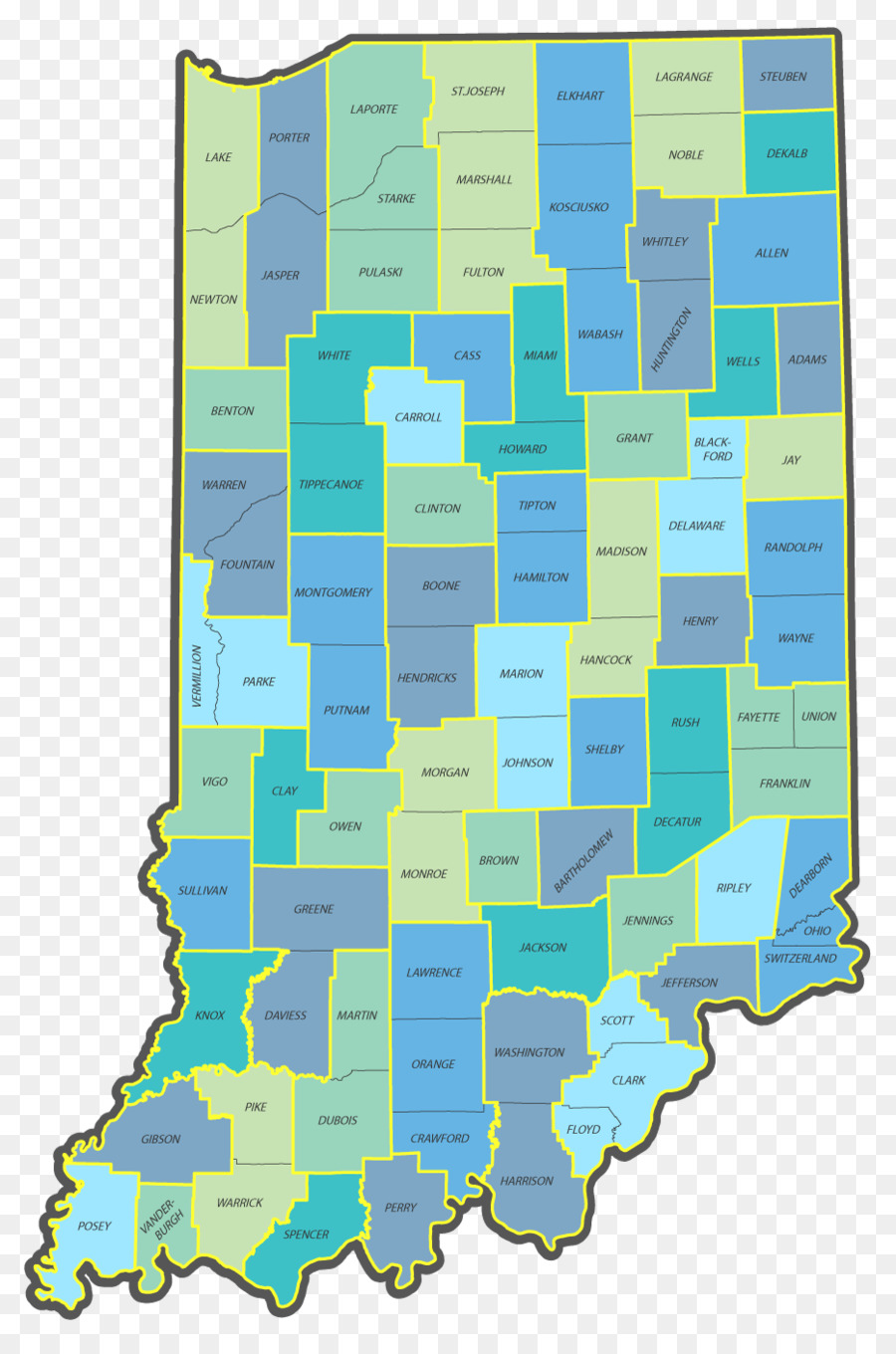 Mappa Indiana Dipartimento dei Trasporti Geometra Geografica dati e le informazioni di ricognizione Aerea - mappa