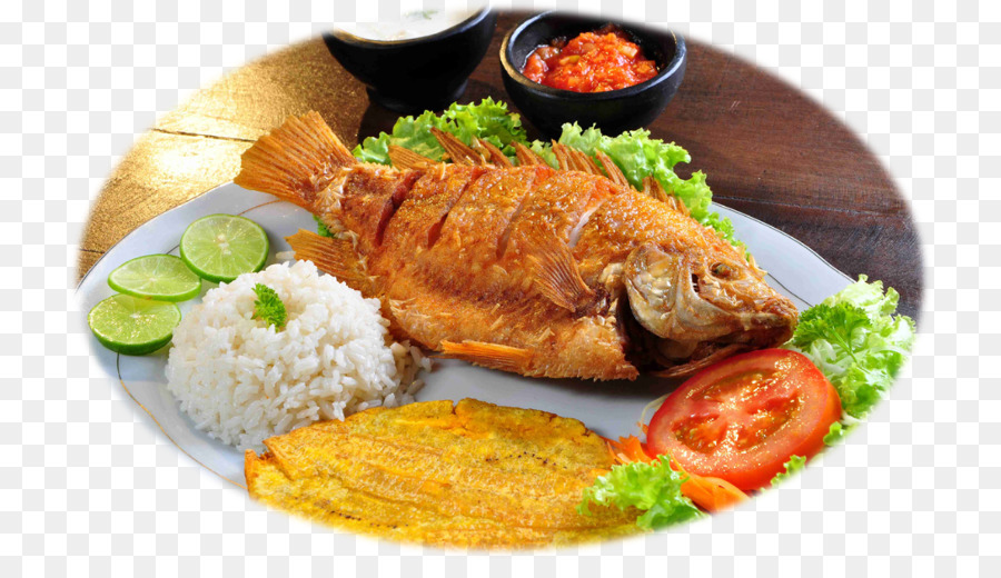 Gebratener fisch, Auflauf huhn mit Reis Peruvian cuisine Frying - Fisch