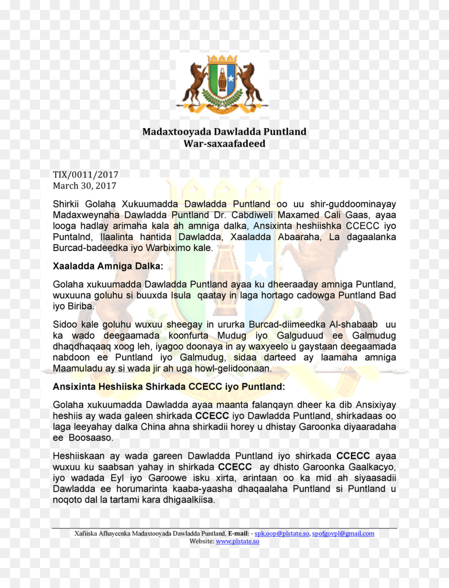 Tukaraq Madaxtooyada Puntland Galmudug Somalia President - Il Puntland