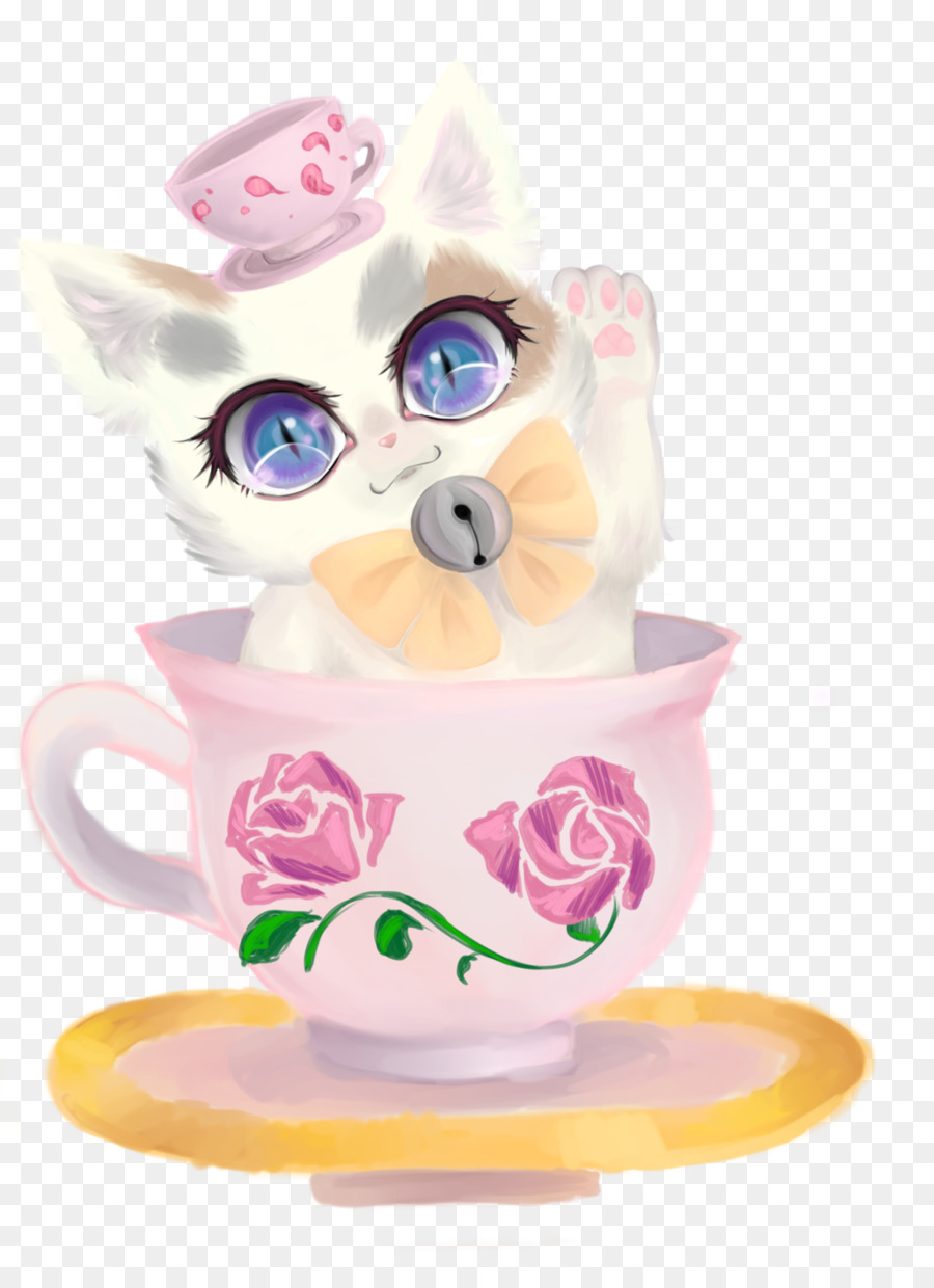 Kaffee-Tasse, die Schnurrhaare von Kätzchen Ostern - Kätzchen