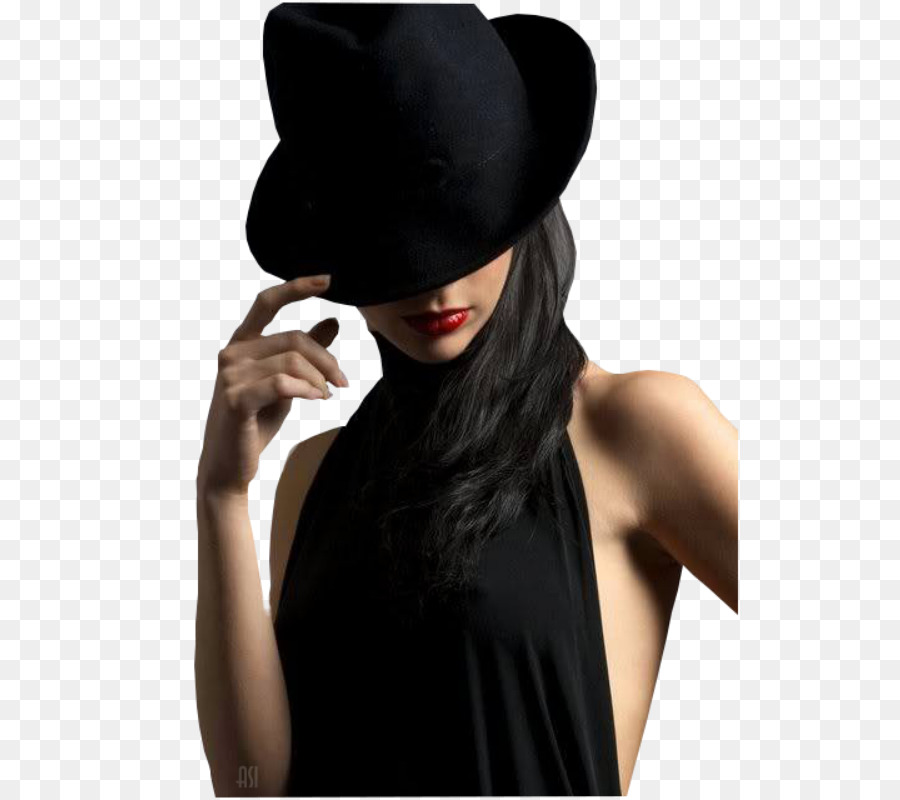 Donna con Cappello Veste la Donna con un Cappello di Moda - cappello