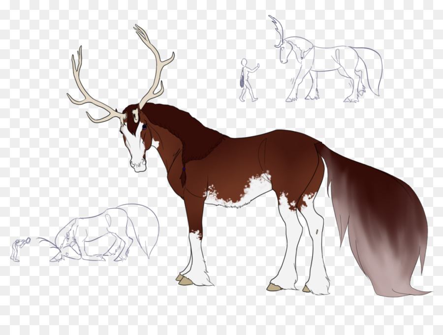 Mustang Rinder, Rentiere, Elch, Antilope - Mustang