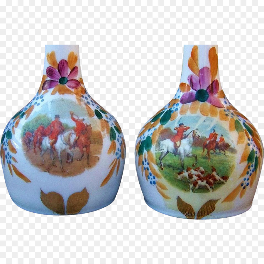 Fox-Jagd-Nagel-Polieren Keramik Vase - von hand bemalt fox