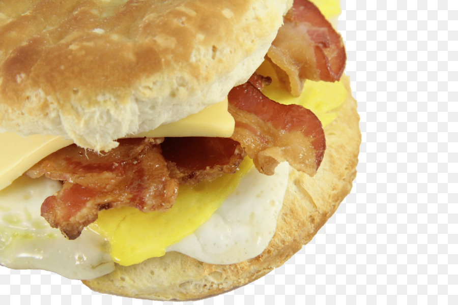 Speck, ei und Käse Frühstück sandwich sandwich mit Speck-roll-Fried egg roll Frühstück - Speck