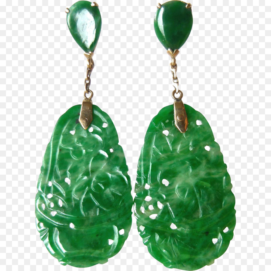 Jade Ohrring Mit Smaragd-Schmuck - Smaragd