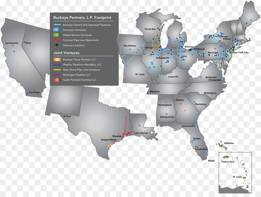 Buckeye Partners Pipeline Transport Erdöl Karte NYSE:BPL - Anzeigen