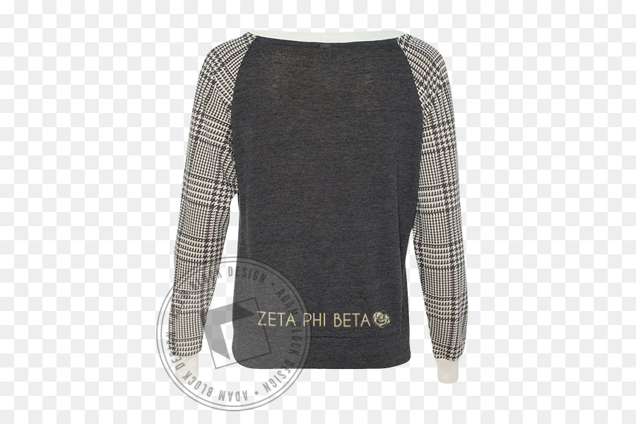 Langarm-T-shirt Schulter Tartan - Zeta Phi Beta