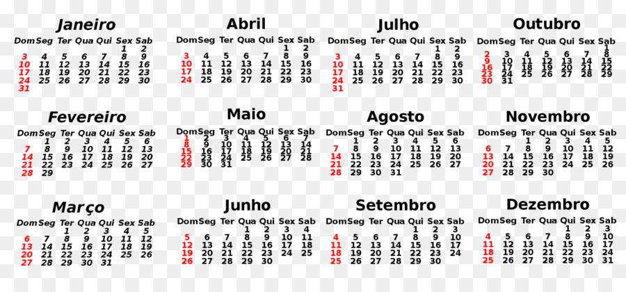 Calendario di Rio de Janeiro 0 Vacanza 1 - calendario vuoto
