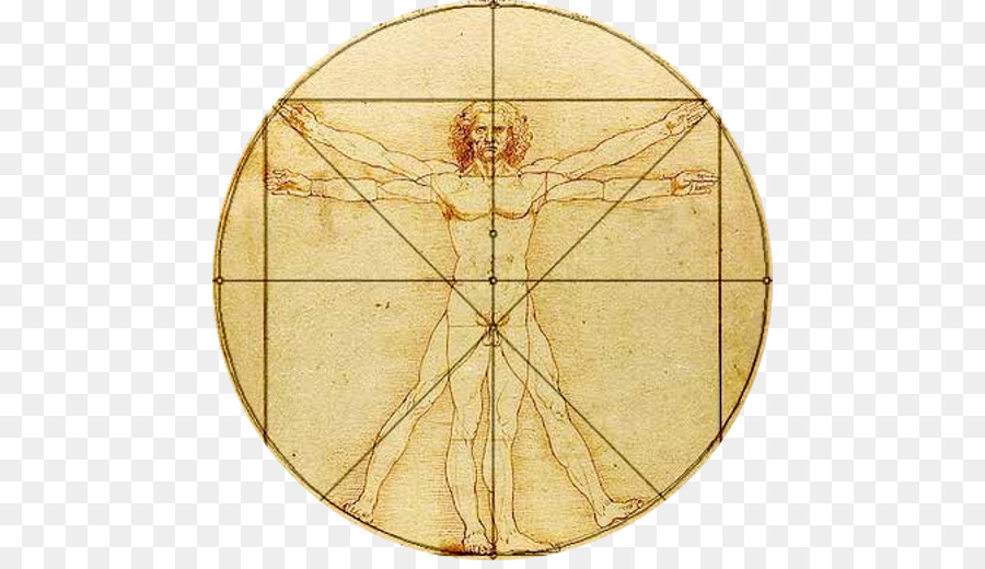 Vitruvianischer Mensch-Körper-Proportionen dem Goldenen Schnitt-Zeichnung - Mathematik