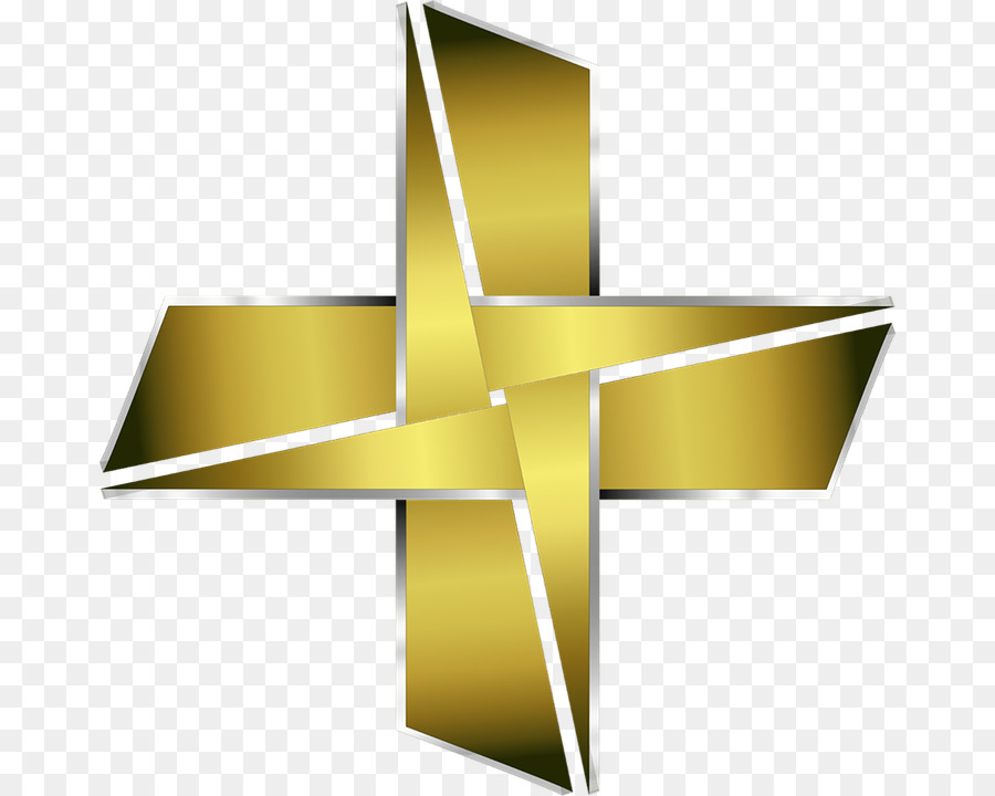Metall-Logo Kreuz - Gold