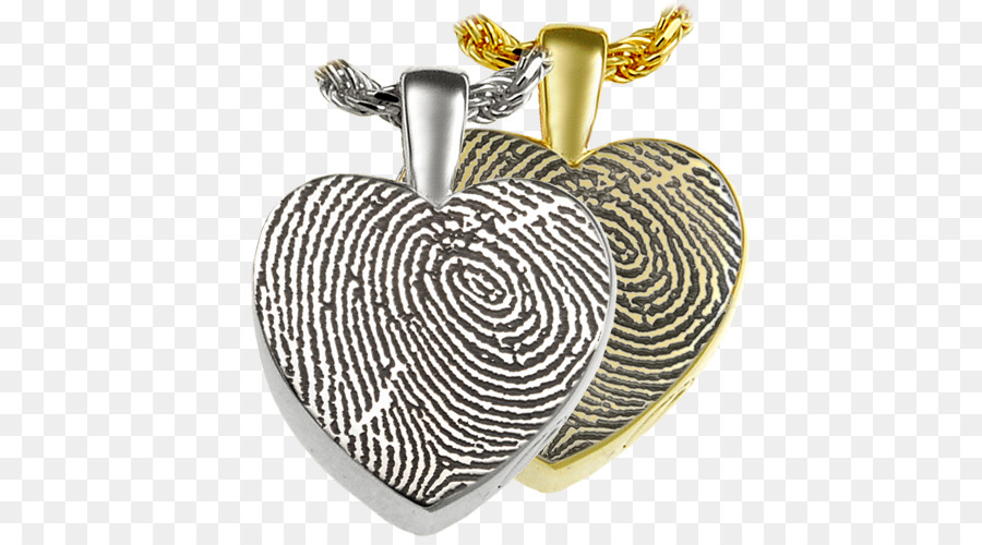 Medaillon Silber Charms & Anhänger Fingerabdruck-Halskette - Herz Fingerabdruck