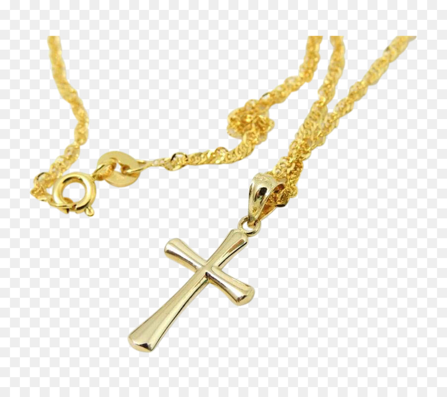 Halskette Kreuz Kette Gold Seil - Halskette