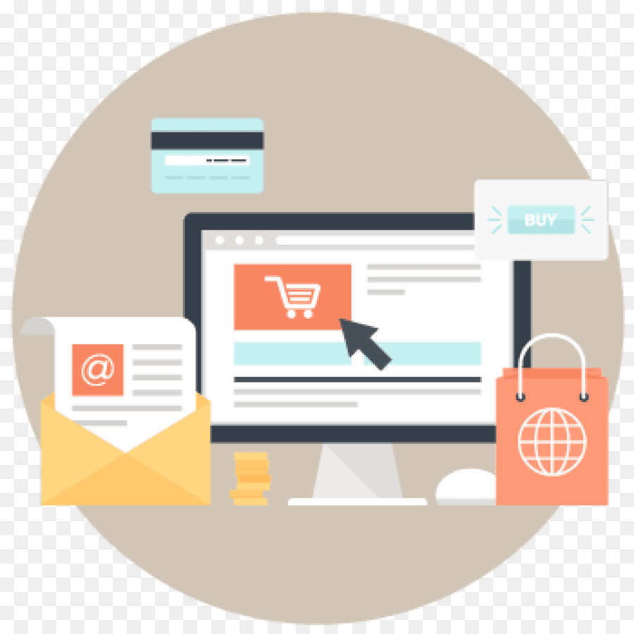 Marketing digitale, E-commerce, sviluppo Web Icone di Computer Business - attività commerciale