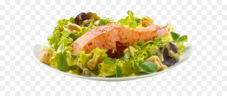 Caesar Salat mit Räucherlachs Vegetarische Küche Rezept Salat - gegrillter Lachs