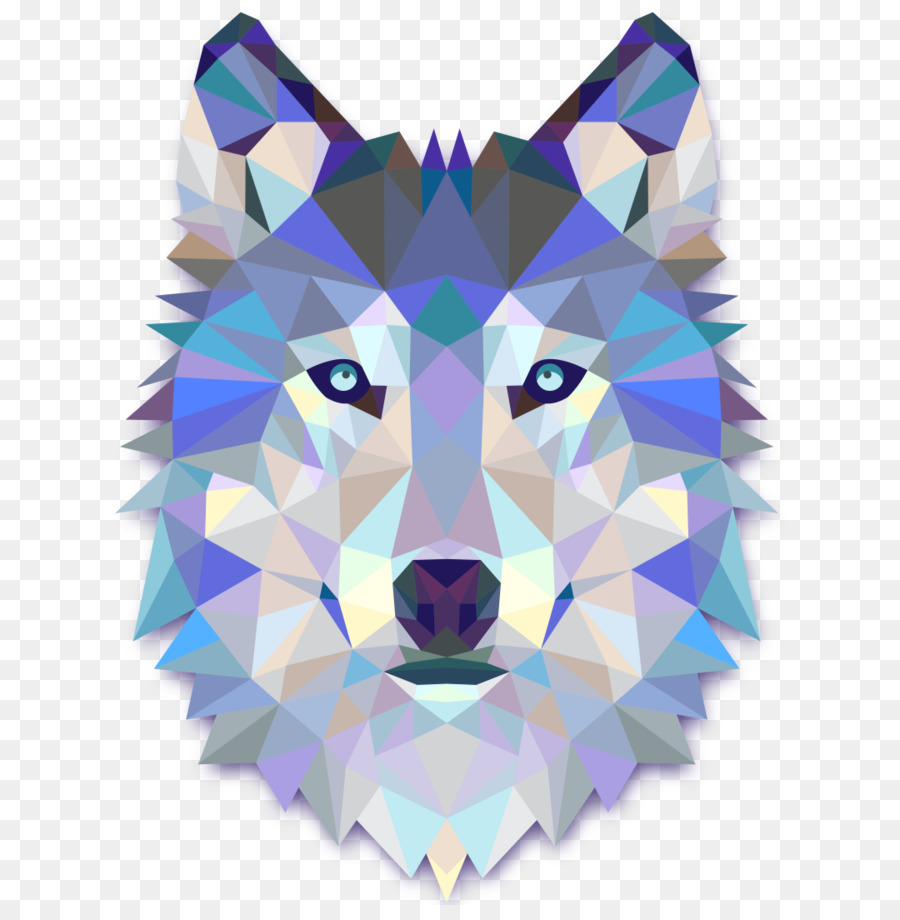 Grauer wolf-Aufkleber-Kunst-Abziehbild - - geometrische wolf