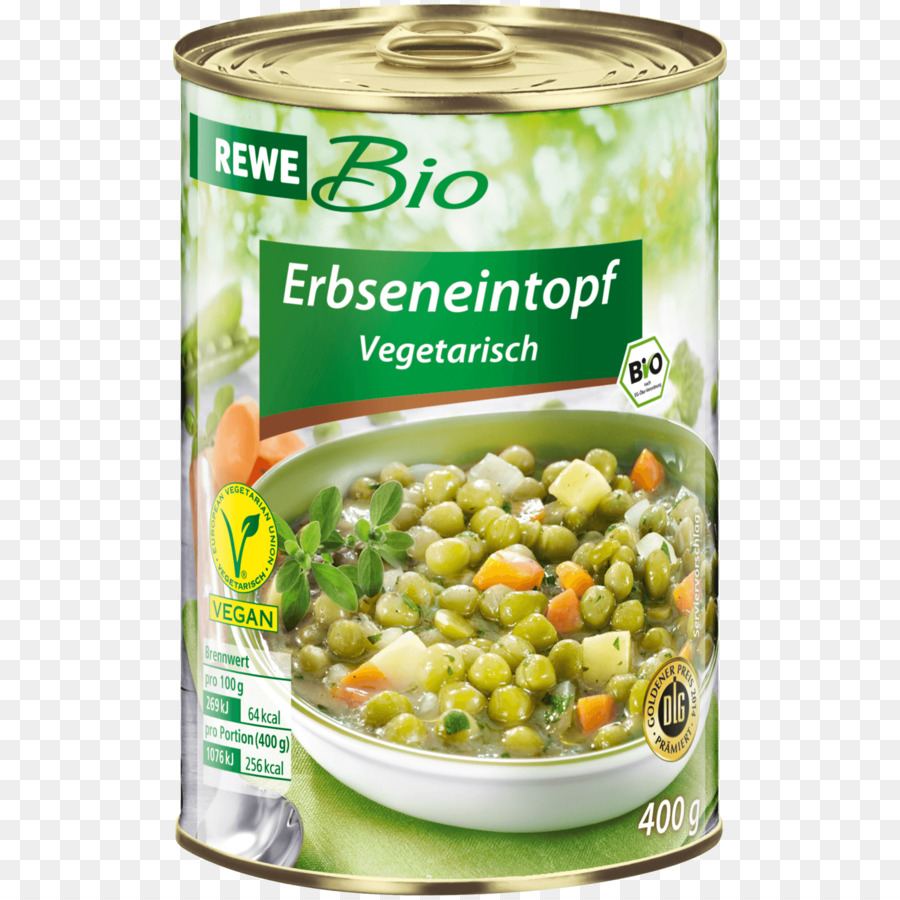 Pea alimenti Biologici zuppa di Lenticchie cucina Vegetariana Gruppo REWE - pisello
