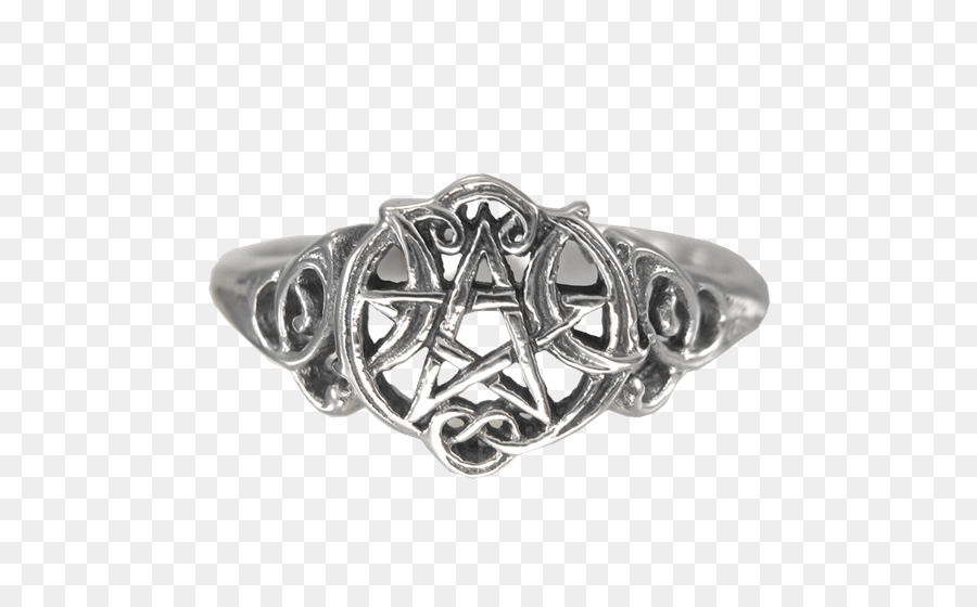 Ring Silber Pentakel Wicca Pentagramm - Ring