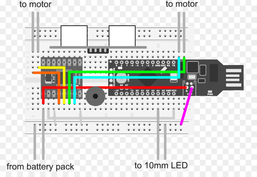 Breadboard schema di Cablaggio Fili Elettrici e cavi di circuiti Elettronici - robot circuito