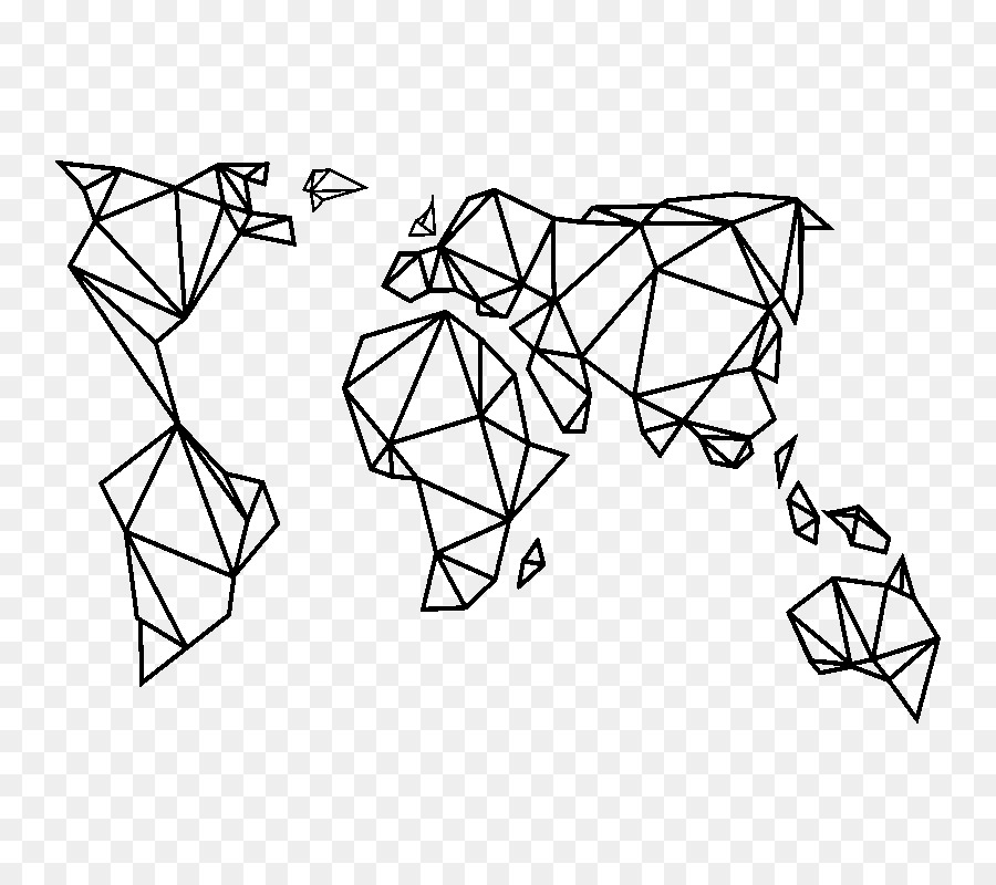 Carta Adesivo mappa del Mondo - geometriche