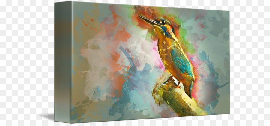 Gemälde Modern Kunst Schnabel - Vogel Wasser Farbe