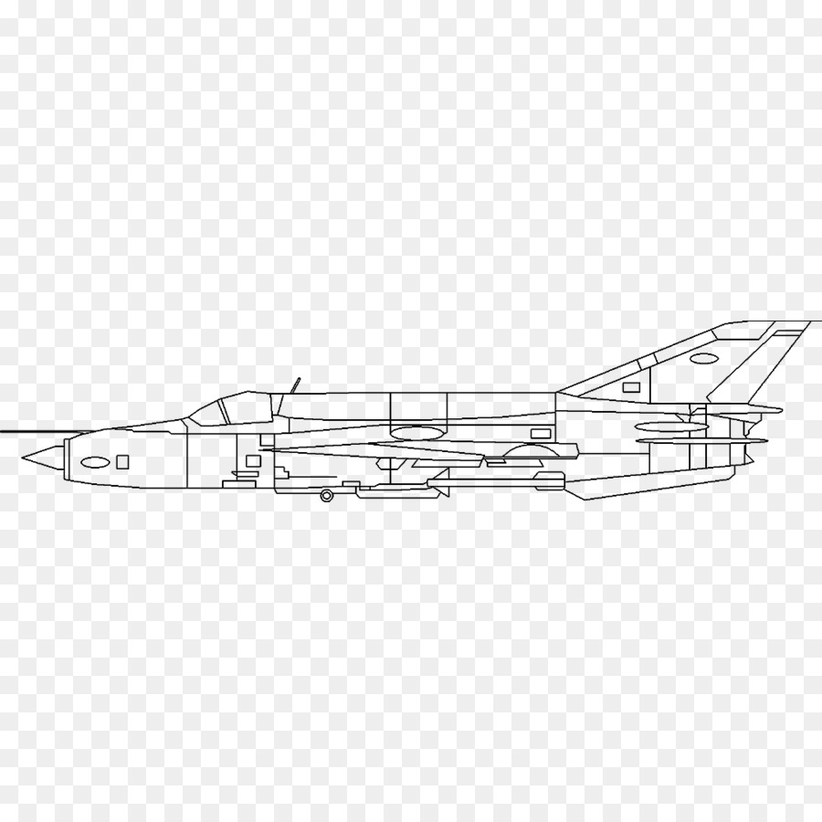 Line-art Flugzeug-Zeichnung - mir 21