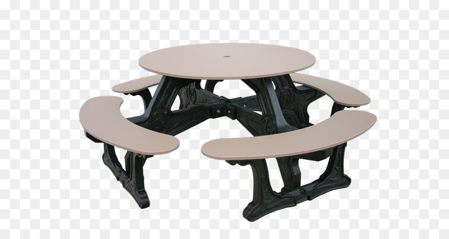 Picknick-Tisch Kunststoff-Sitzbank - Holz Tischplatte