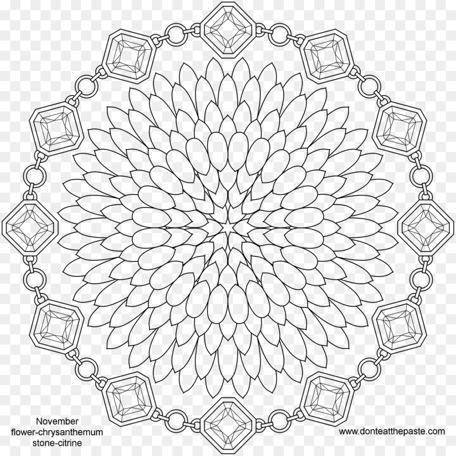 Mandala da Colorare cerchi Sovrapposti griglia Simbolo Chakra - colorare
