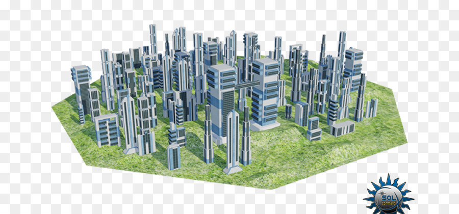 Il disegno urbano di Energia Low poly - edificio futuristico