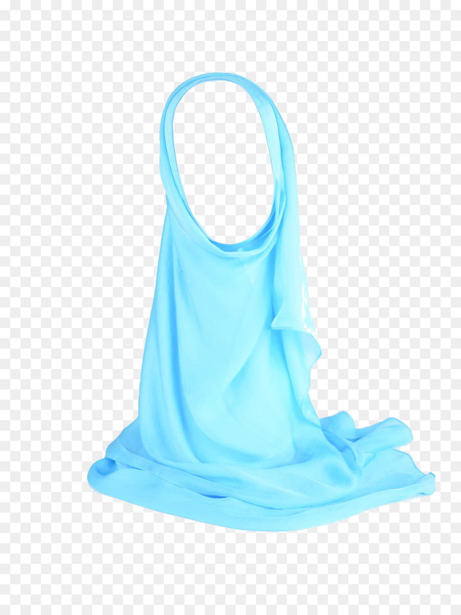 Seide Schal Hijab Blau Kleidung - Seidenschal
