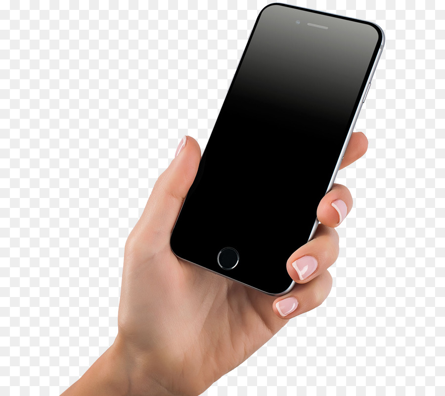 Smartphone telefono cellulare iPhone X Apple iPhone 8 Plus Unboxing - mano che tiene un telefono cellulare