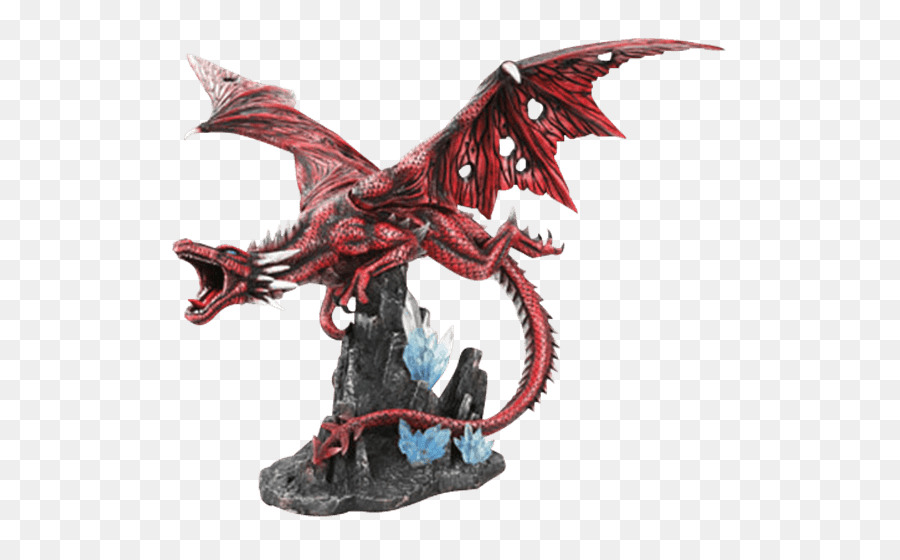 Dragon Statuetta Statua Scultura - drago infuocato