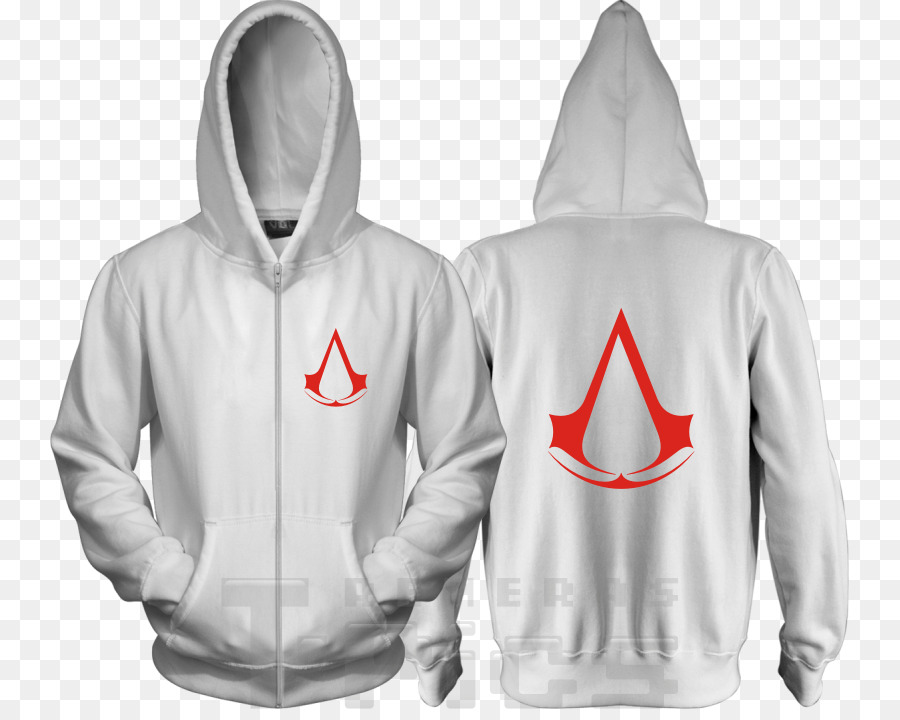 Hoodie T-shirt mit Reißverschluss-Weiß Jacke - Assassin ' s Creed