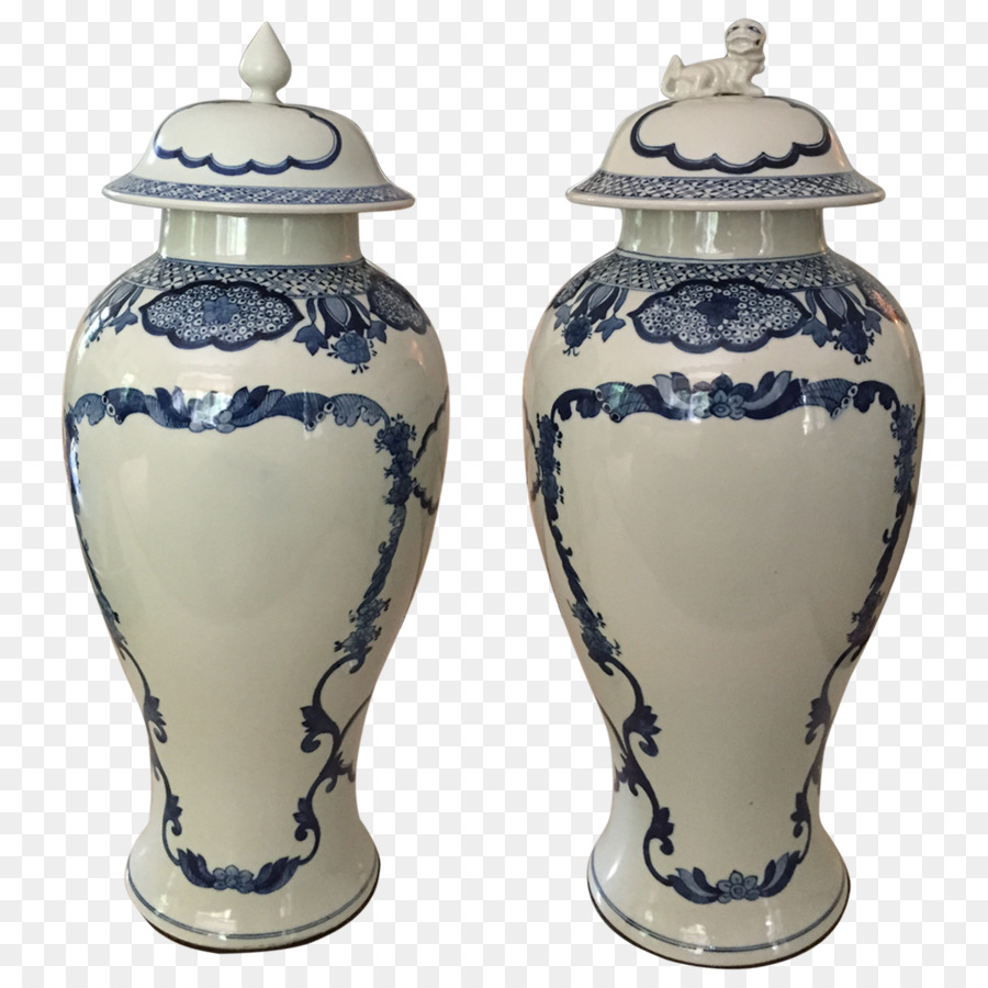 Vase Keramik Blau und weiß Keramik Urne - blau und weiß Porzellan