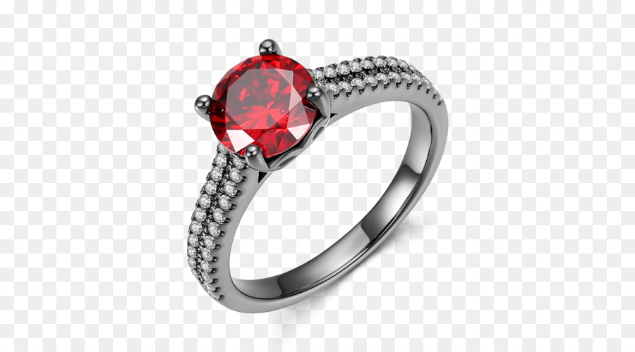 Matrimonio anello Birthstone Gioielli Rubino - coppia di anelli