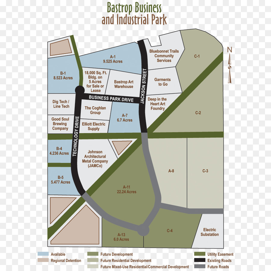 Bastrop State Park, Bastrop Economic Development Corporation Trail map - Industriepark